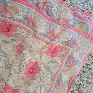 Vintage Silk Floral Scarf - Made in Japan